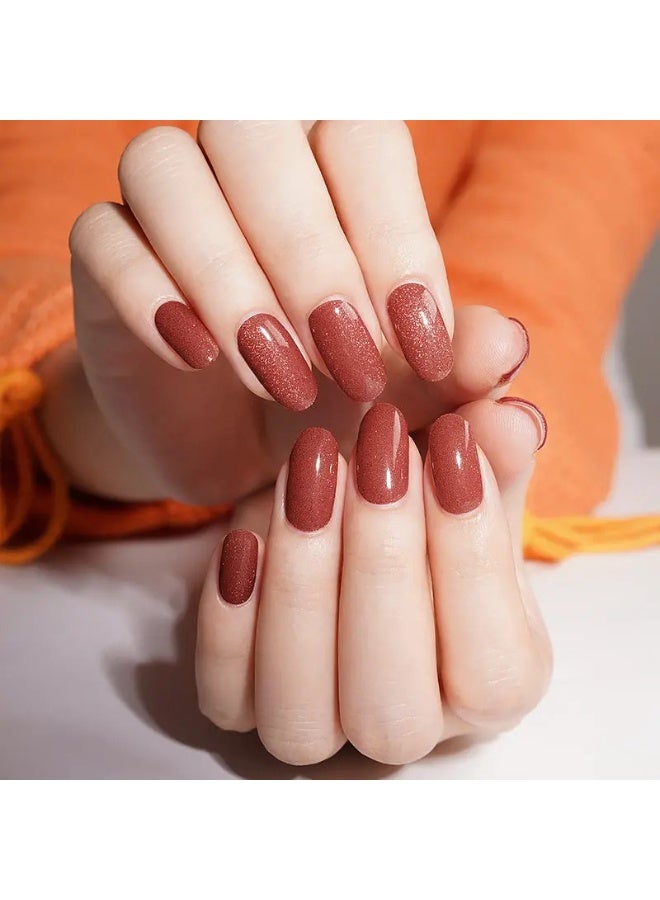 مجموعة كاملة من ملصقات جل الأظافر الممتازة مع معالجة بالأشعة فوق البنفسجية/LED | مجموعة عالية الجودة مع مبرد أظافر، ووسادات تنظيف، وأدوات خشبية، بجودة صالونات التجميل، سهلة الإزالة - Image 5